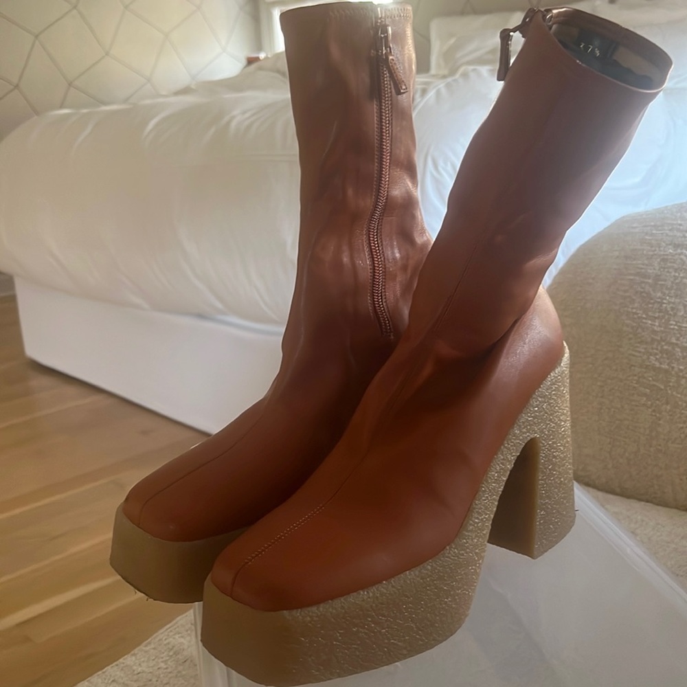 Stella McCartney brown platform boots
